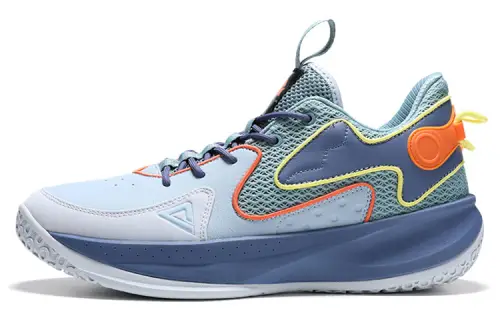 PEAK Cushioning Slip Resistant Abrasion Resistant Balance Low top Basketball Shoes Men's Gray Blue