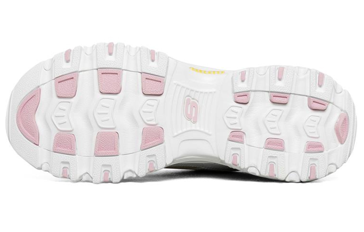 Женские кроссовки Skechers D'LITES 1.0 (белый, розовый, желтый) — Белыйрозовыйжёлтый — фото 5