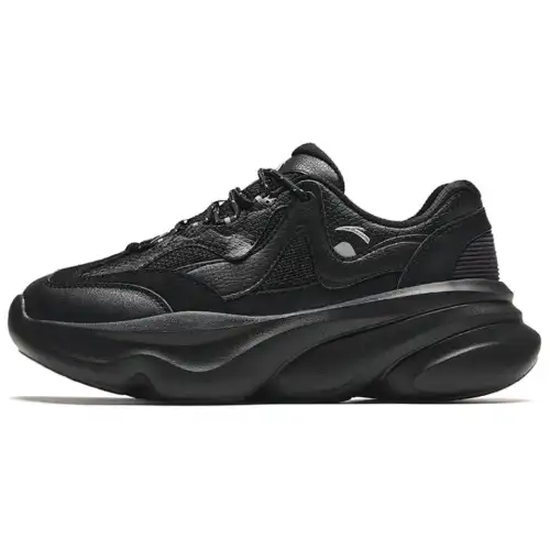 Anta Slip Resistant Abrasion Resistant Slip Resistant Abrasion Resistant Low top Chunky Sneakers Women's Black