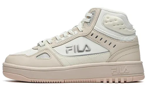 FILA Glory Mid Synthetic Leather Fleece Mid top Vintage Basketball Shoes Women's White Cassava Powder