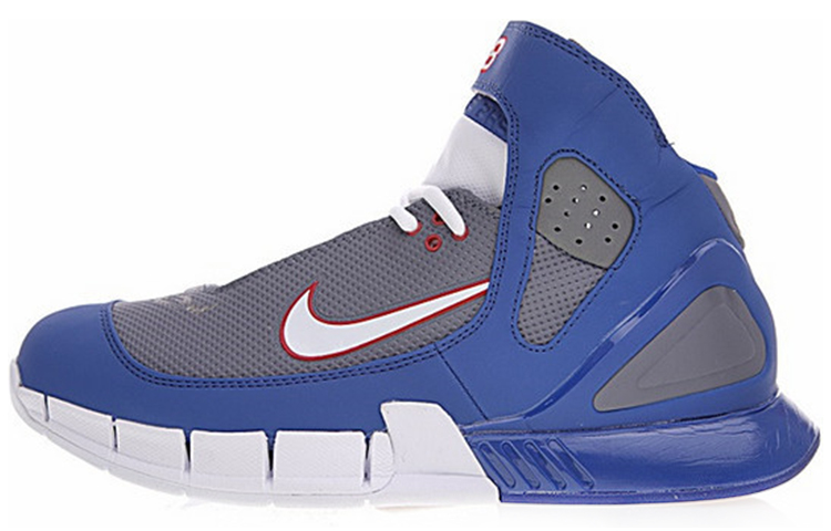 Nike Air Huarache Zoom 2k5 \"NBA All Star\" Fabric Synthetic Leather All Stars Trendy and versatile Shock Absorbing Anti-slip Wear-resistant Wrap Support Middle Top Retro Basketball Shoes Men's Blue Gray Red