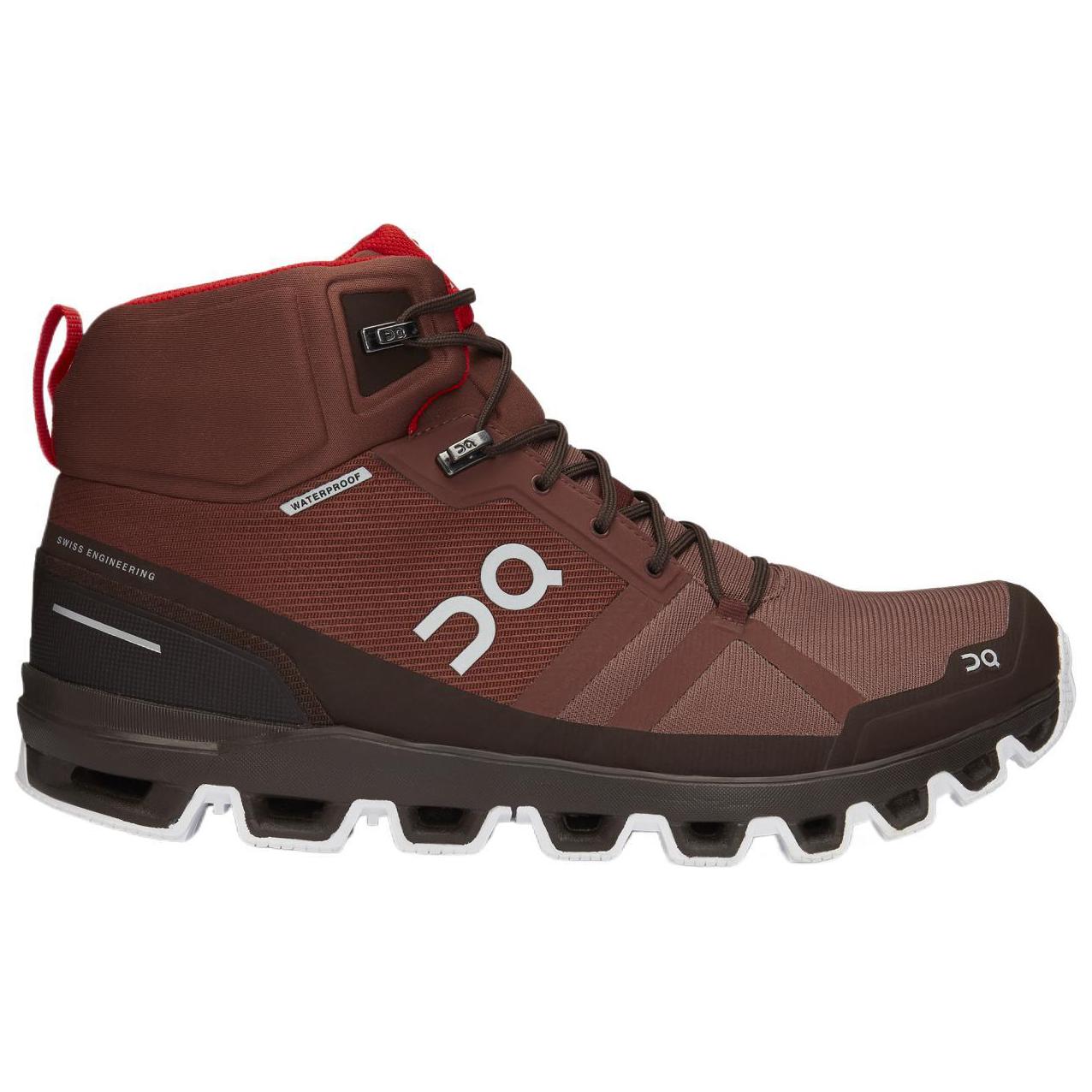 On Slip Resistant Abrasion Resistant High top Mountaineering Shoes Men’s Red Brown
