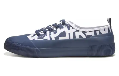 AIGLE Rubber Canvas Shoes Men's Low Top Blue/White