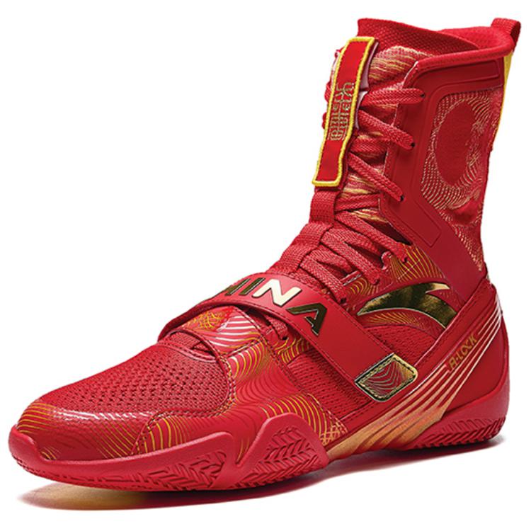Anta Thunderbolt Fashion Trend High top Boxing Training Shoes Unisex Red Black Yellow