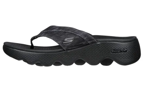 Skechers Go Walk Massage Fit Comfortable Rubber Sole Slide Slippers Women's Black