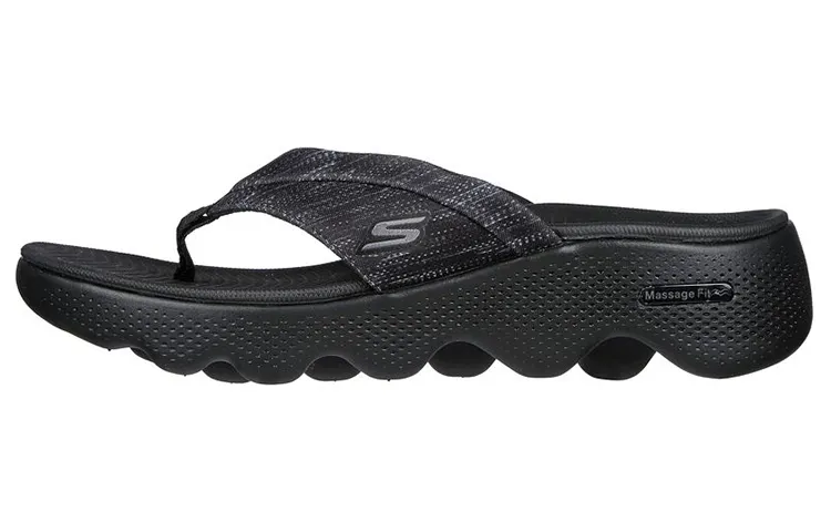Skechers Go Walk Massage Fit Comfortable Rubber Sole Slide Slippers Women's Black