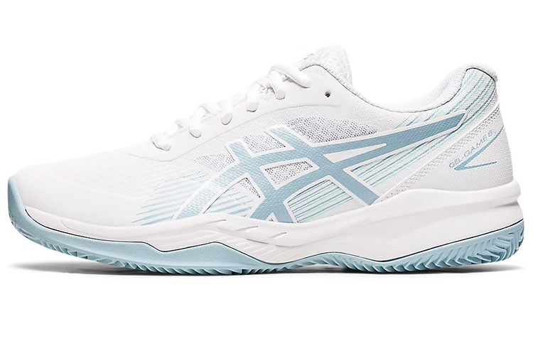 Asics Gel Game 8 Clay Comfortable Low top Cycling Shoes Women's White Blue