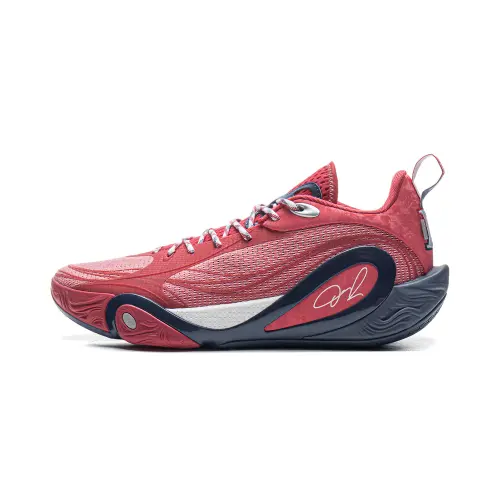 Li Ning DLO1 Low top Basketball Shoes Men's Deep Berry Red