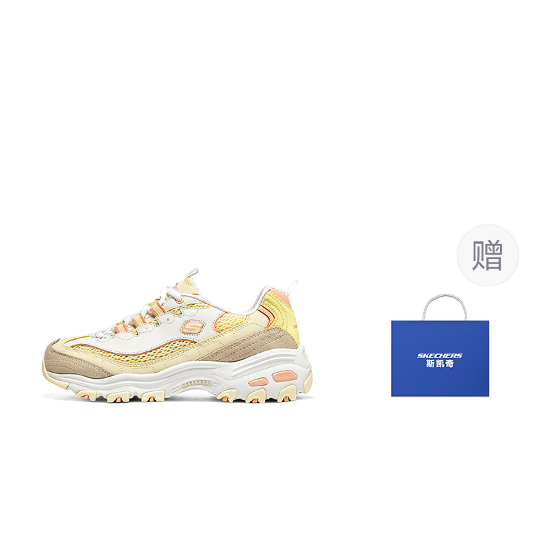 Женские кроссовки Skechers D'LITES 1.0 (желтые) — фото 6