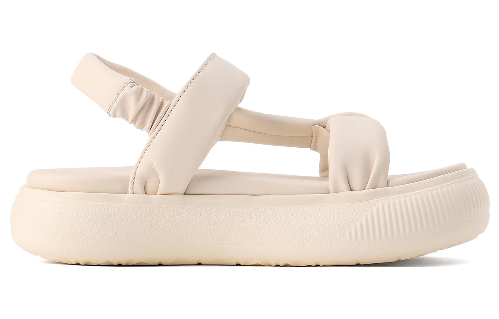 PUMA SUEDE MAYU Leather Slip Resistant Abrasion Resistant Sports Sandals Women's Beige