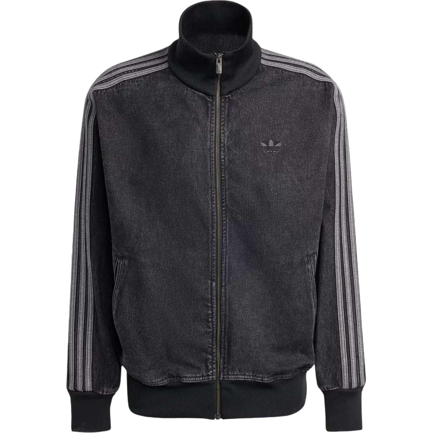 Adidas originals ADICOLOR DENIM FIREBIRD TRACK TOP Valentine's Day Limited Three Stripes Loose Stand Collar Zipper Long Sleeve Denim Jacket Men's Style