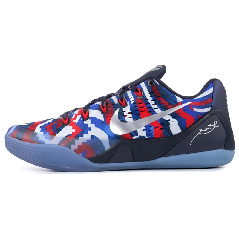 Nike Kobe 9 EM Low 'Independence Day' Slip Resistant Lightweight Non slip Lightweight Low top Basketball Shoes Men's