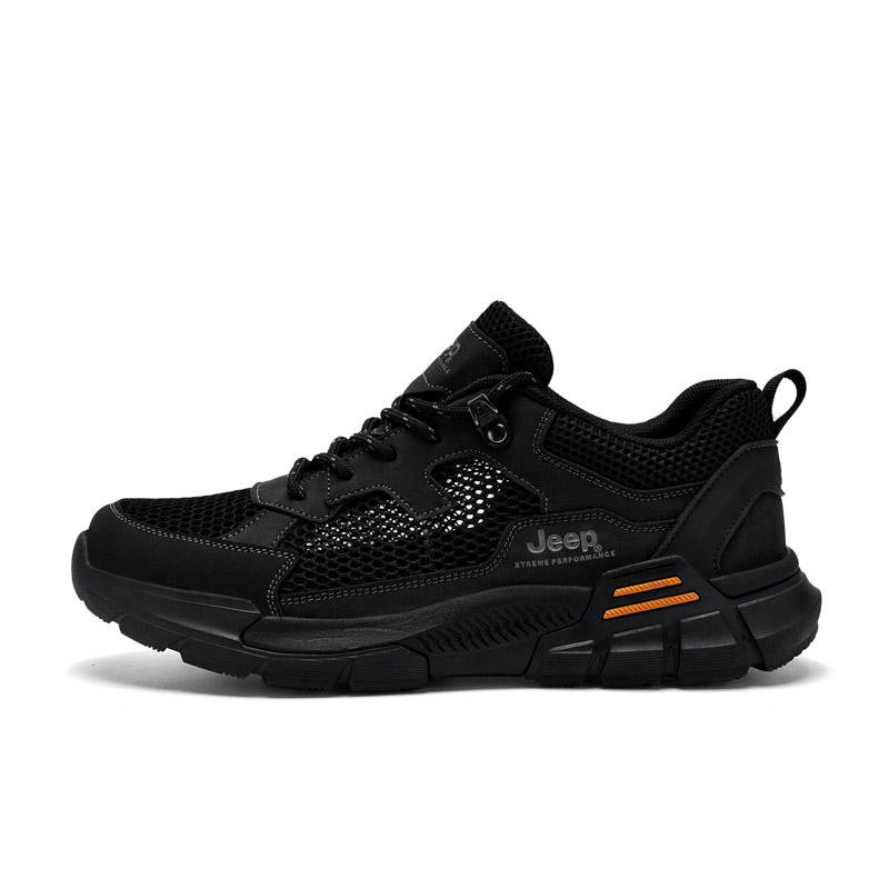 Jeep Comfortable Cushioning Low top Hiking Shoes Unisex Black