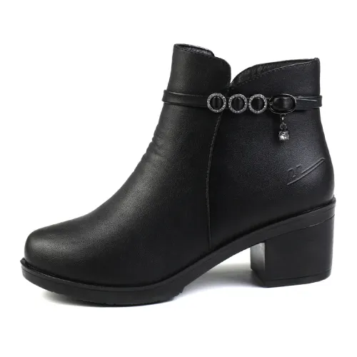 Warrior, winter demi-season keep warm wear-resistant non-slip comfortable universal fashionable low boots, for middle age, soft sole