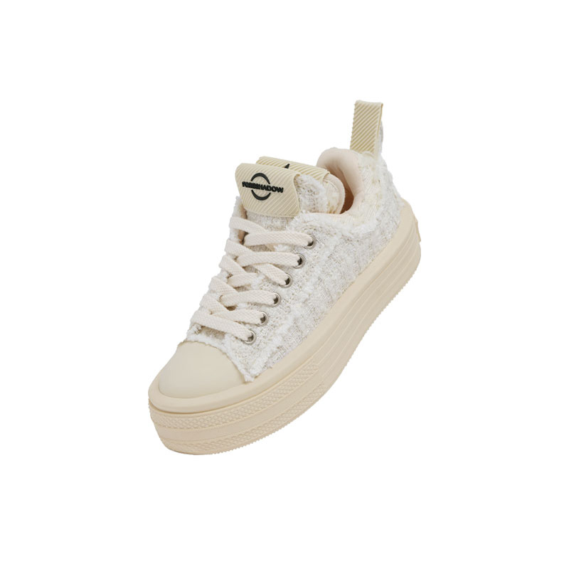 Foreshadow 'Double Uni' 2.0 Low top Canvas Shoes Unisex Vanilla White