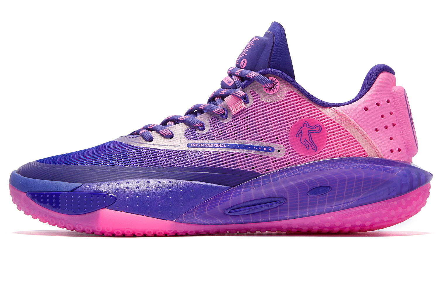QIAODAN Thorn RISE Ultraviolet Q KUNGFU PRO Slip Resistant, Abrasion Resistant, Lightweight Low top Basketball Shoes