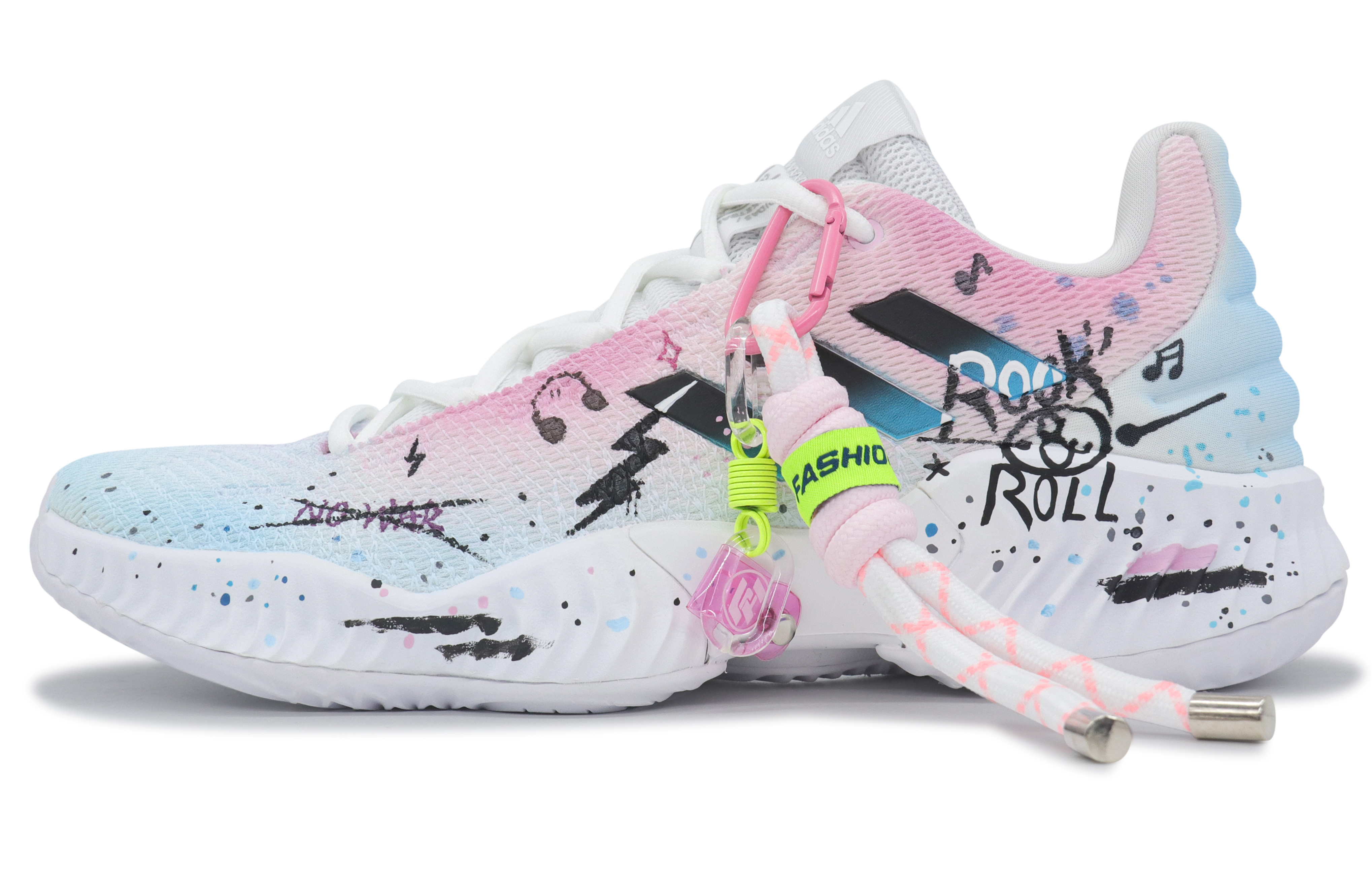 Adidas Pro Bounce 2018 Slip Resistant Abrasion Resistant Low top Basketball Shoes Men’s Pink