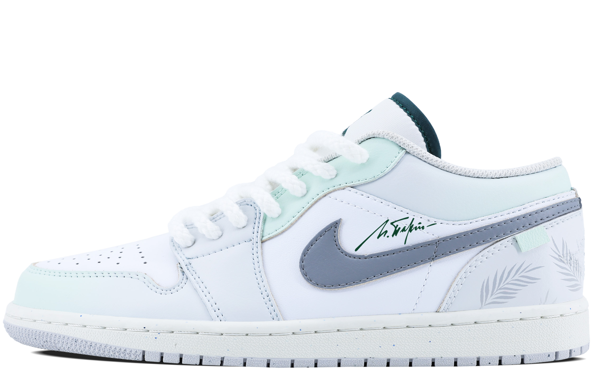 Jordan Air Jordan 1 Cushioning Slip Resistant Abrasion Resistant Low top Vintage Basketball Shoes Men’s Gray