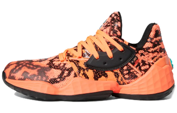 Adidas Harden Vol. 4 Cushioning Abrasion Resistant Low top Basketball Shoes Men's Orange Black