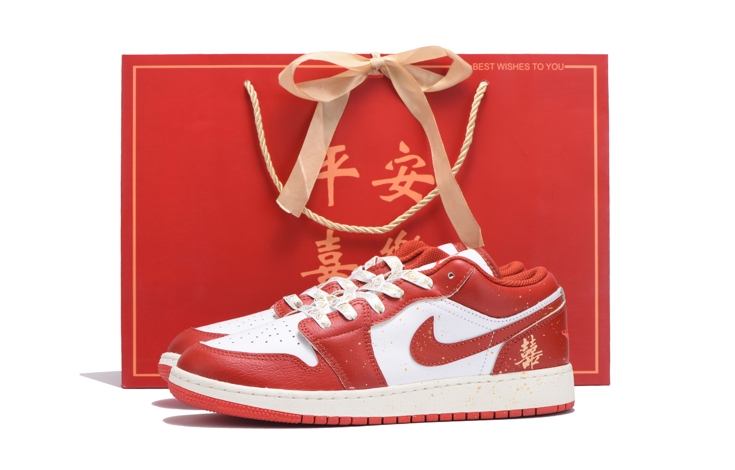 Jordan Air Jordan 1 Slip Resistant Abrasion Resistant Low top Vintage Basketball Shoes Women’s Red