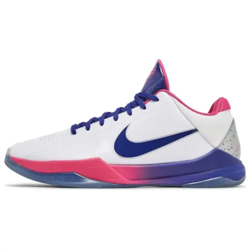 Nike Zoom Kobe 5 Comfortable Practical Low Top Basketball Shoes Men's Pink and Purple