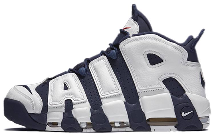 Nike Air More Uptempo olympic Olympic Comfortable Middle-top Retro Basketball Shoes Men and Women Navy 2020 Edition