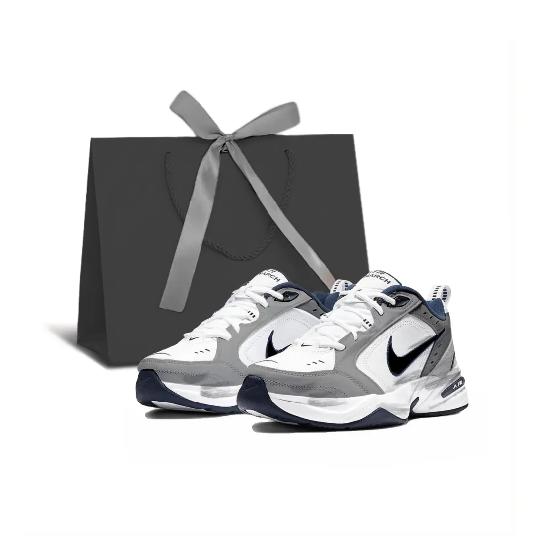 Nike Air Monarch 4 Grey Mist Slip Resistant Abrasion Resistant Low top Chunky Sneakers Unisex Mist Gray