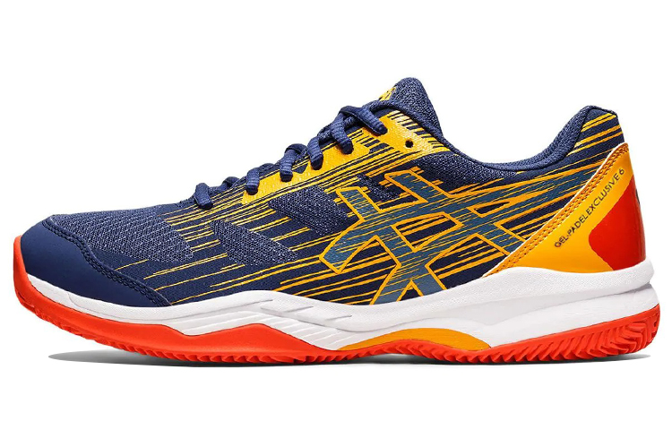 Asics Gel Padel Exclusive 6 Comfortable Low top Training Shoes Men's Blue Yellow