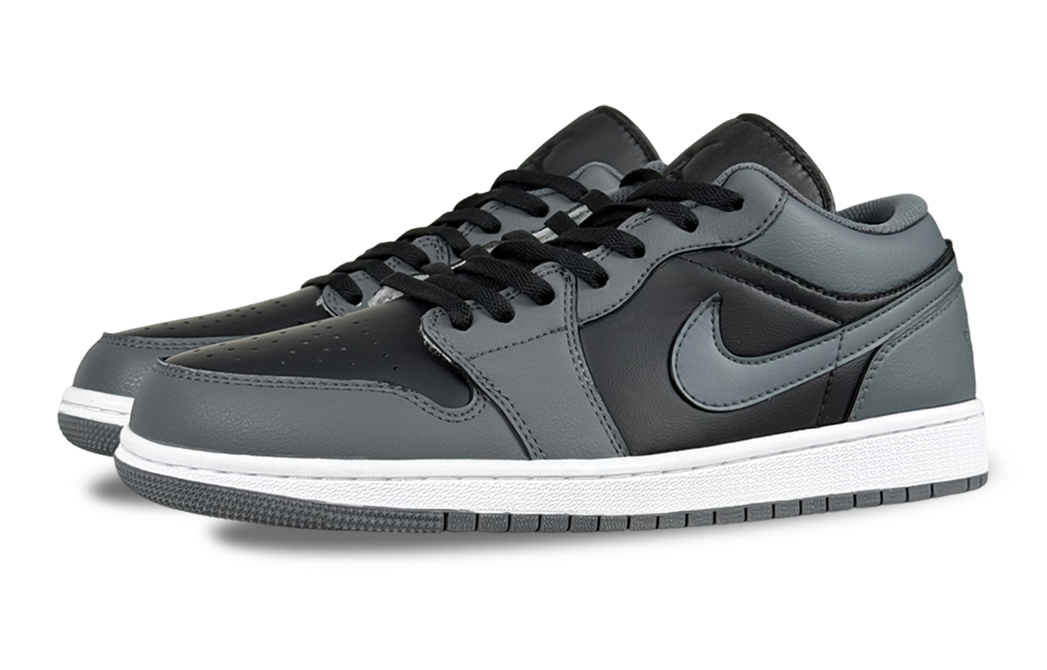 Jordan Air Jordan 1 Ink Gray Abrasion Resistant Low top Vintage Basketball Shoes Unisex Dark Gray