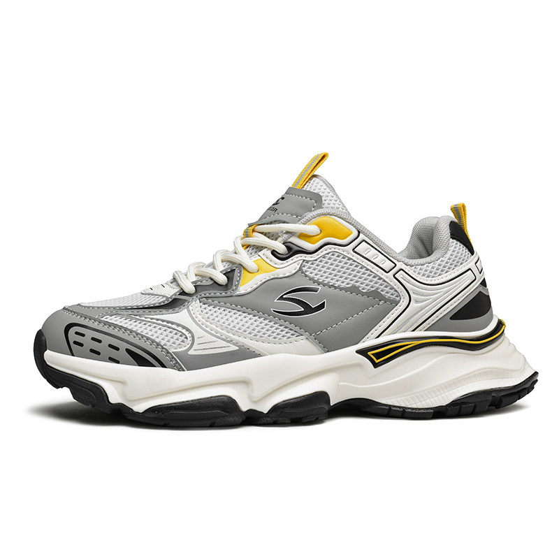 HOBIBEAR Textile, Synthetic Leather Slip Resistant Abrasion Resistant Low top Chunky Sneakers Men’s