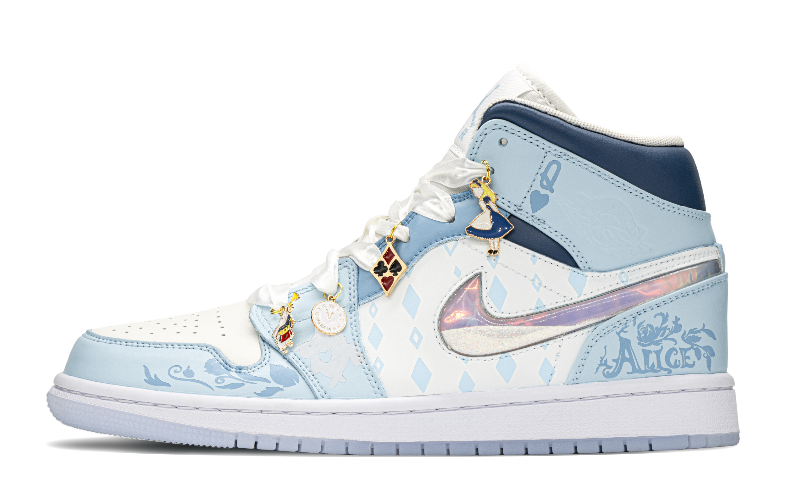 Jordan Air Jordan 1 Height Increasing Height Increasing High top Vintage Basketball Shoes GS Blue White