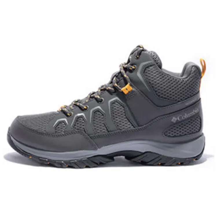 Columbia Slip Resistant Abrasion Resistant Mid top Hiking Shoes Men's Gray