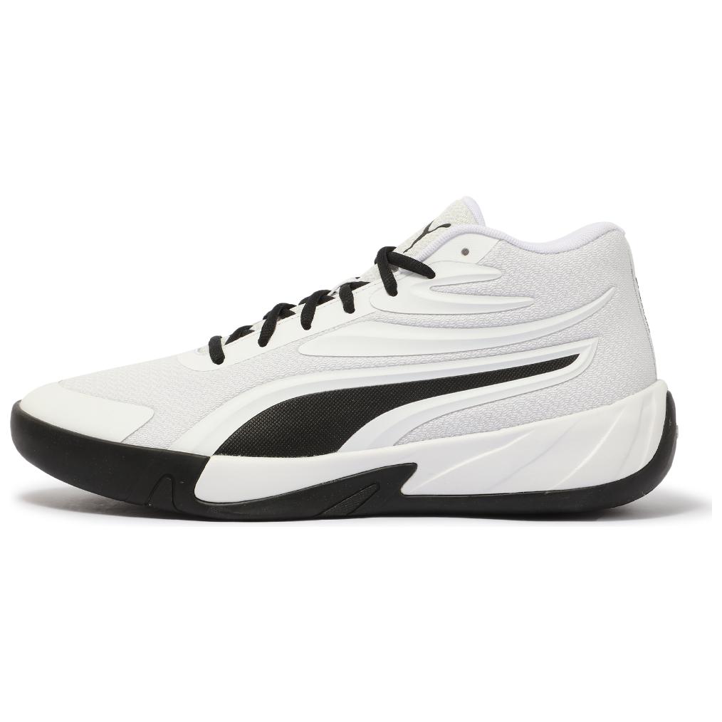 PUMA Court Pro Slip Resistant Abrasion Resistant Mid top Basketball Shoes Unisex White Black