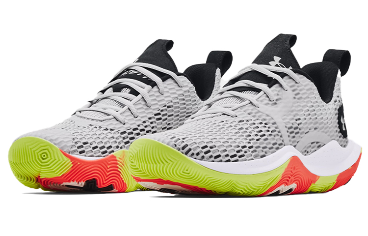 Кроссовки Under Armour Spawn 3 (серо-зелено-красные) — фото 3