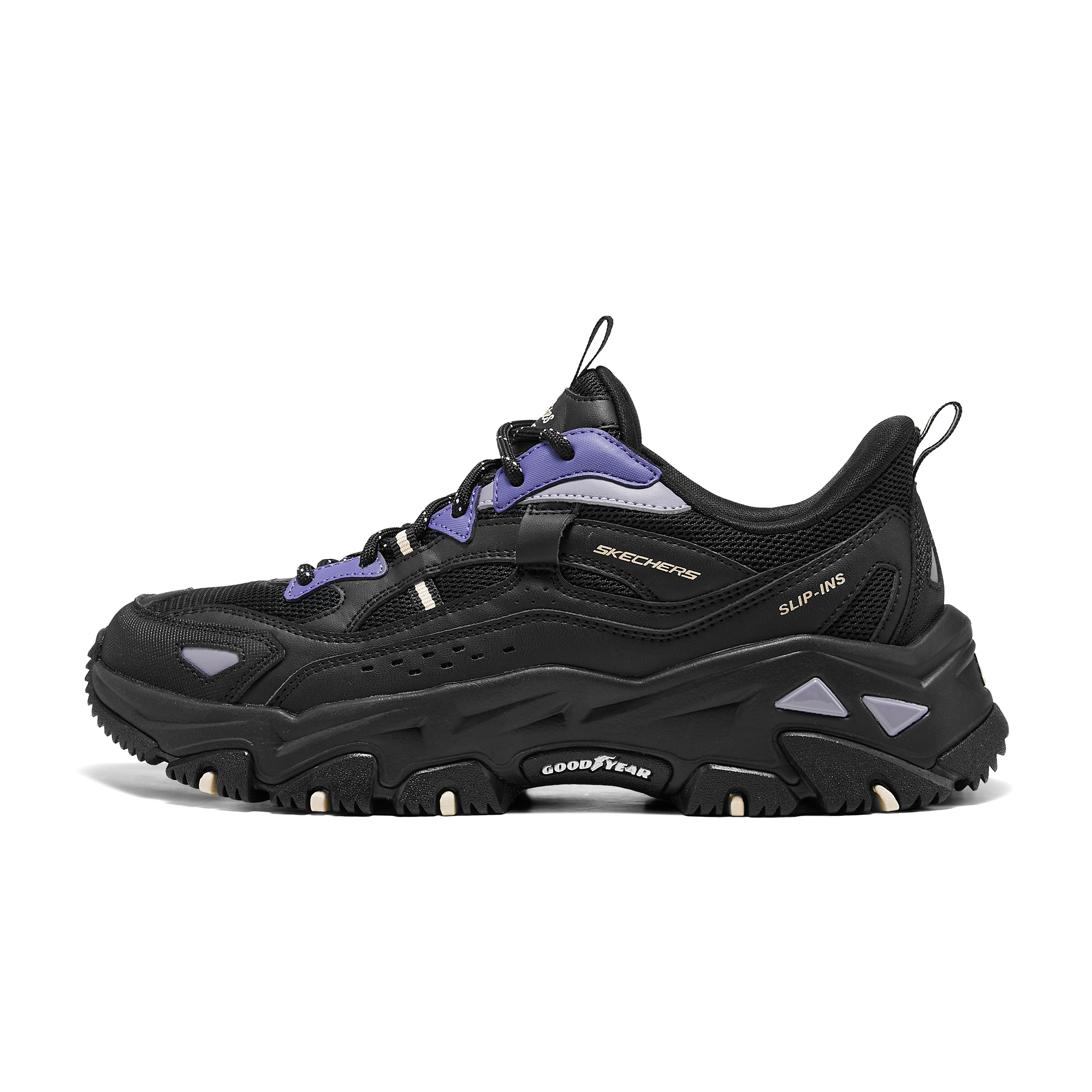 Skechers Abrasion Resistant Low top Casual Shoes Women’s Black Purple