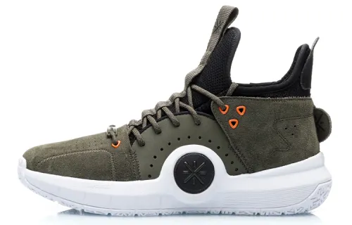 LiNing Wade's Way Shock Absorption Increased Rebound Mid-top Basketball Shoes Men's Olive Green