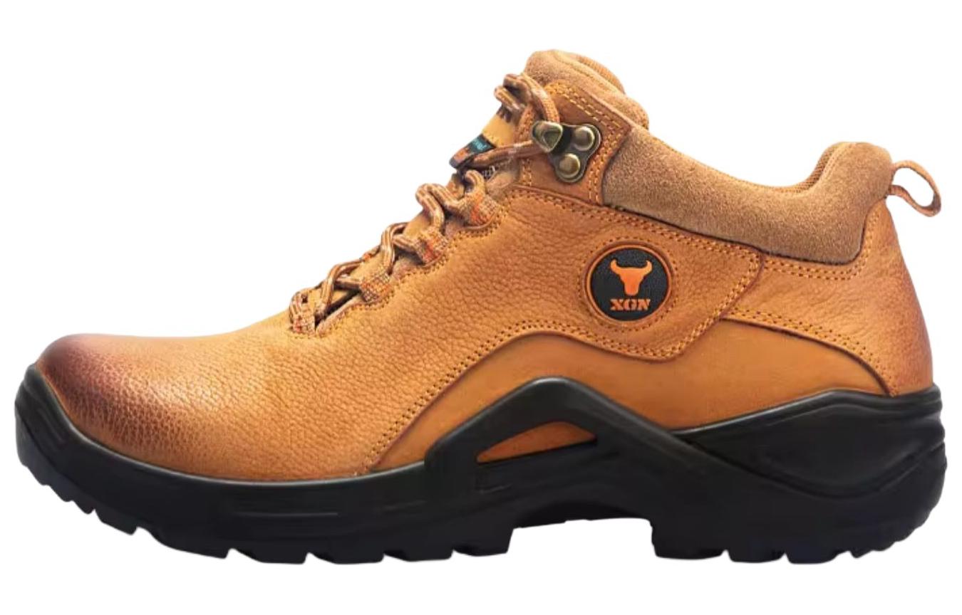 XGN Breathable Cushioning Slip Resistant Mid top Mountaineering Shoes Men’s Earth Yellow