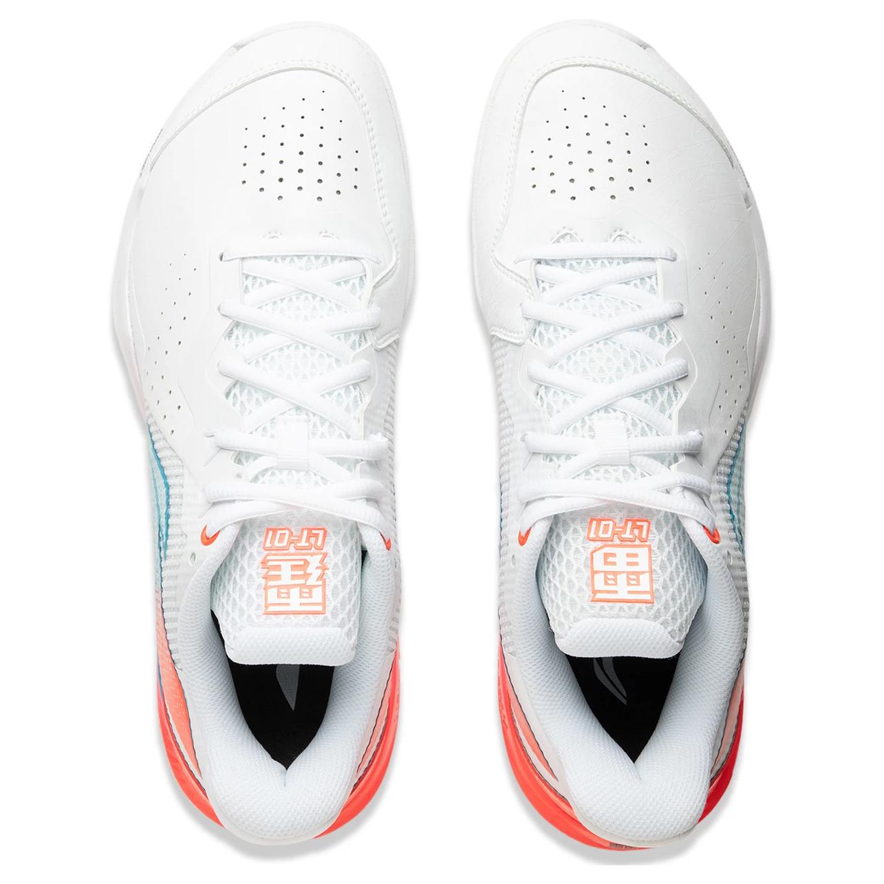 Li Ning Lightweight Rebound Low top Badminton Shoes Unisex White Red