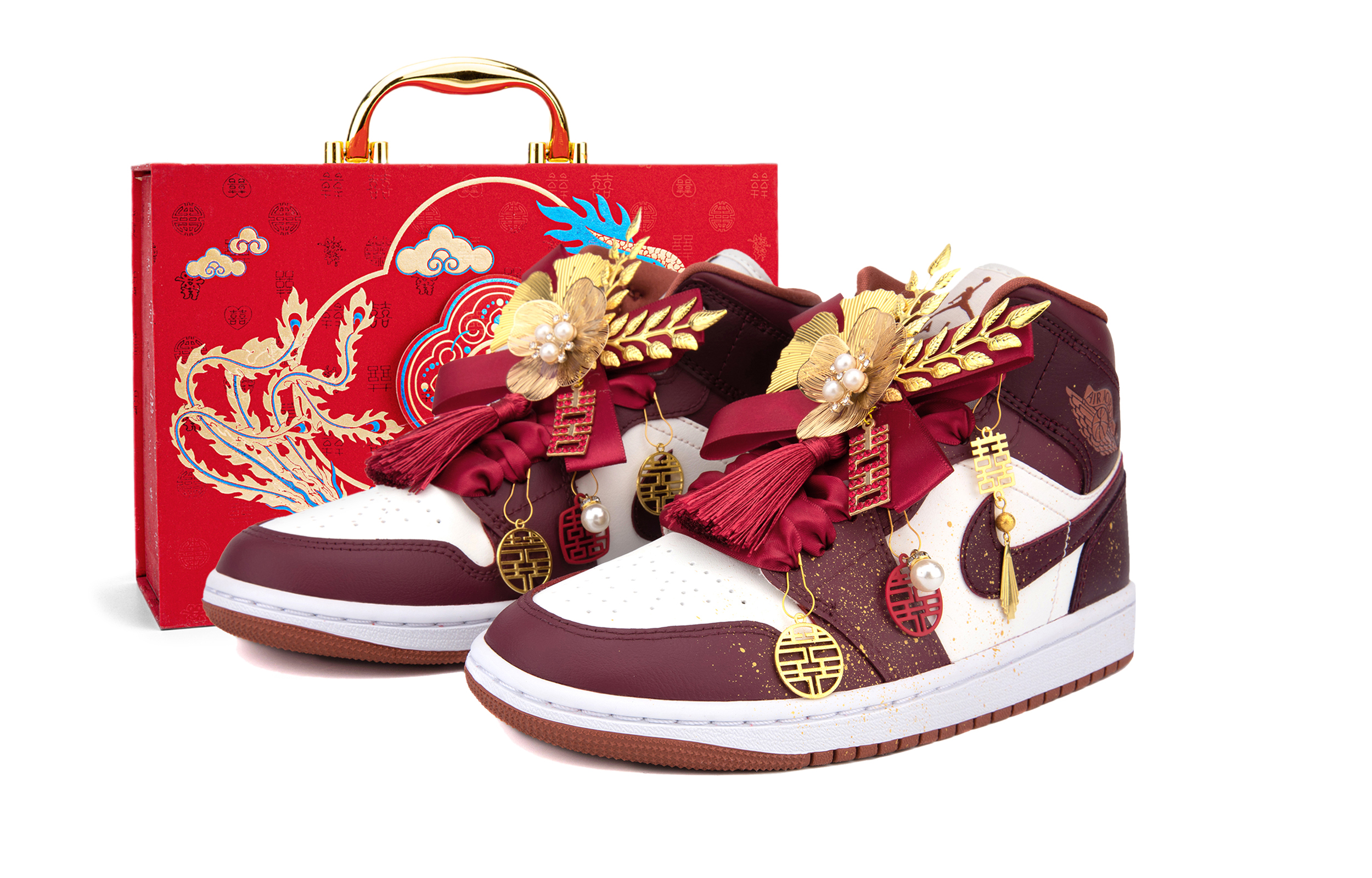 Jordan Air Jordan 1 Mid top Vintage Basketball Shoes Women’s Burgundy