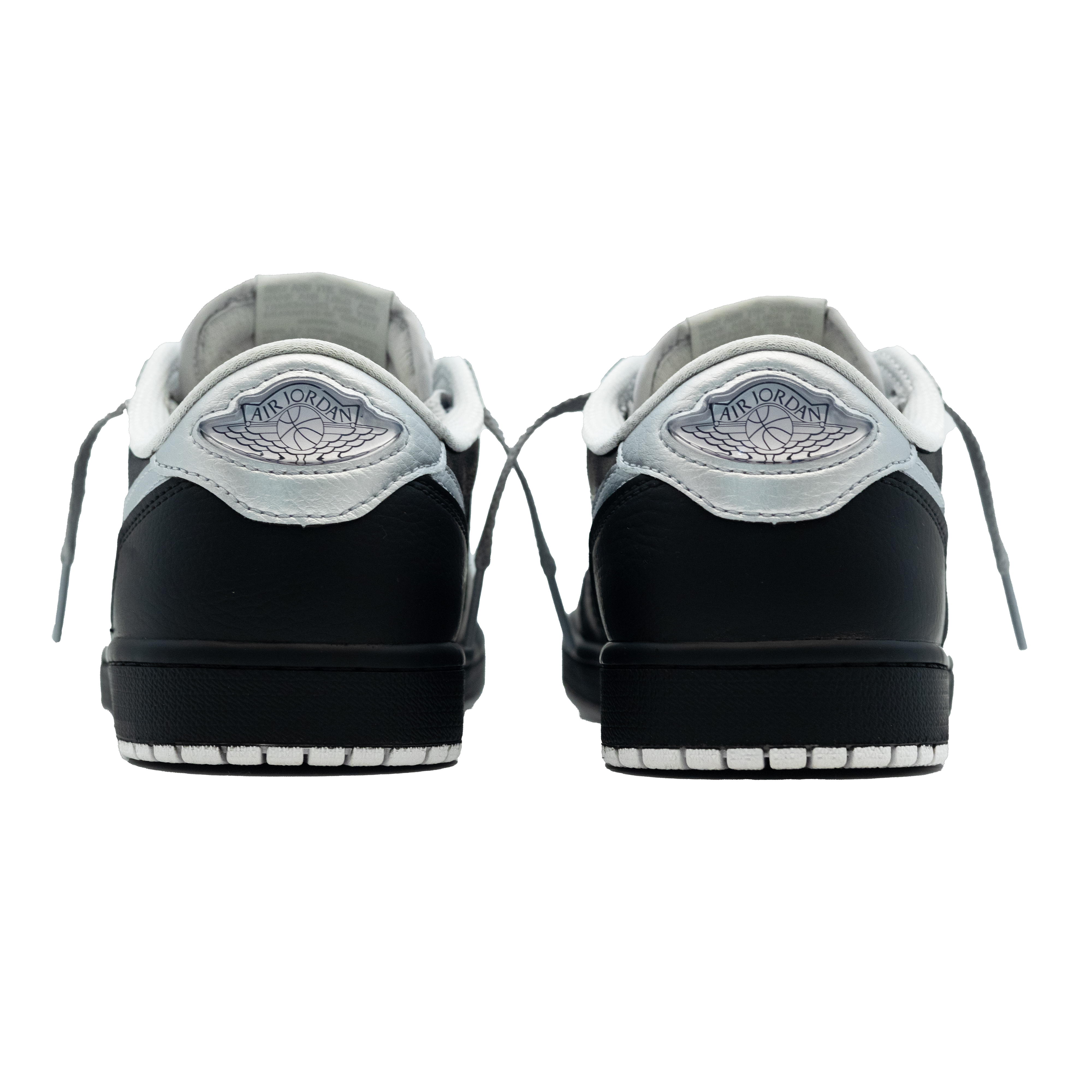 Jordan Air Jordan 1 Abrasion Resistant Abrasion Resistant Low top Vintage Basketball Shoes Unisex Black Silver
