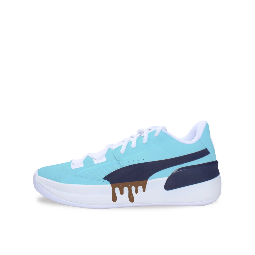 PUMA Clyde Hardwood Cushioning Abrasion Resistant Balance Low top Basketball Shoes Unisex Blue