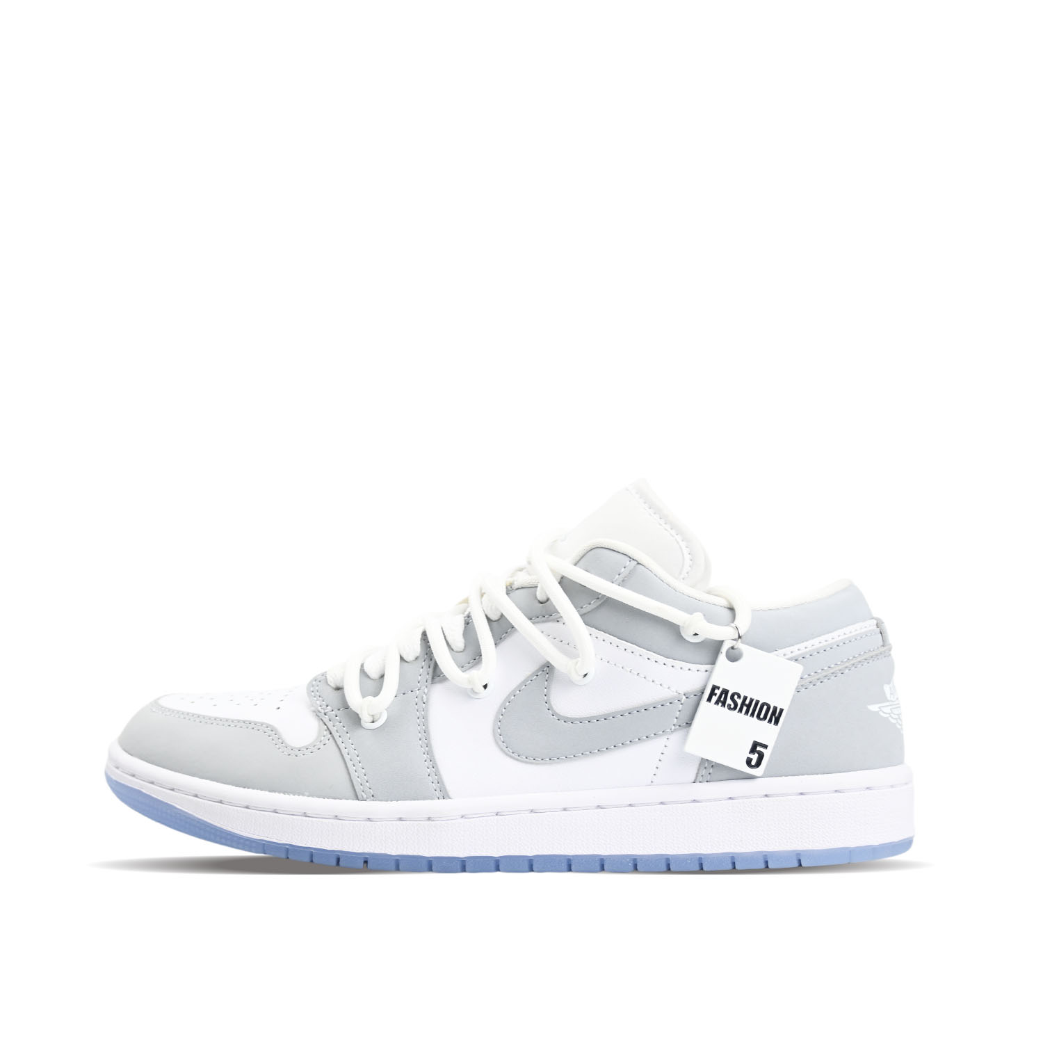 Jordan Air Jordan 1 Numbers Gaming Abrasion Resistant Low top Vintage Basketball Shoes Women’s Gray