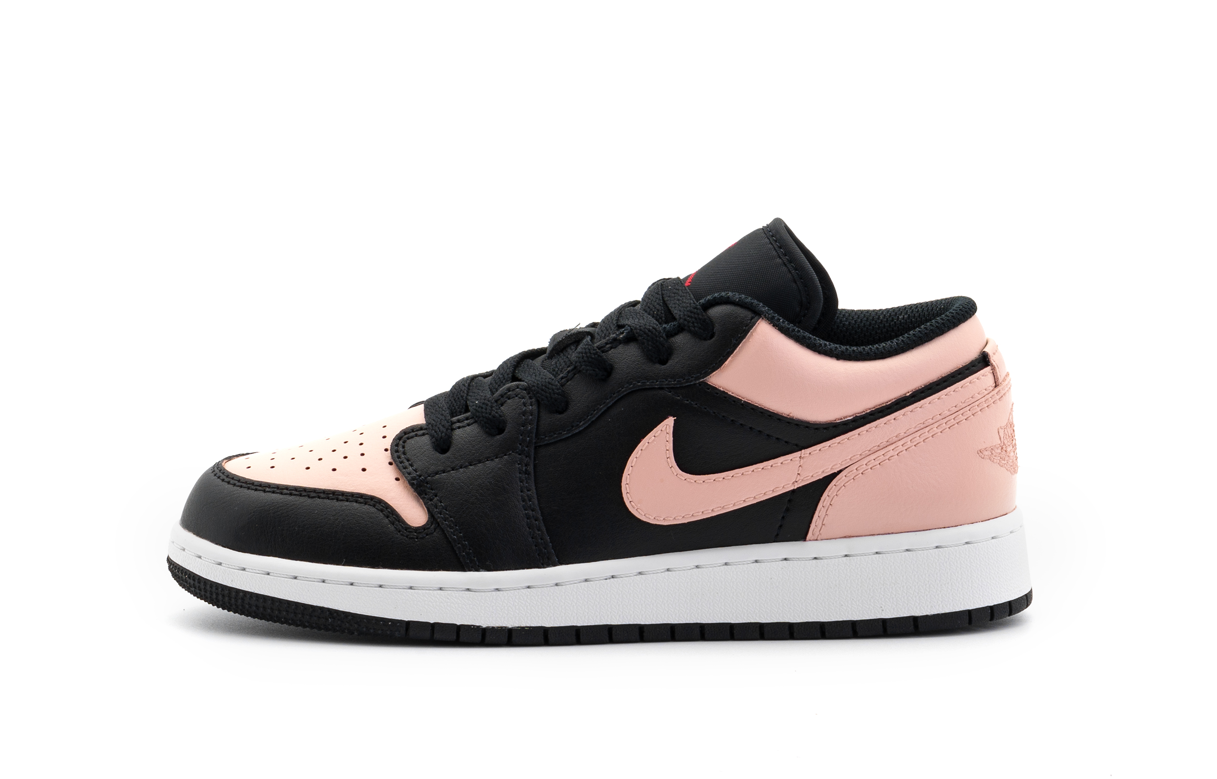 Jordan Air Jordan 1 Slip Resistant Abrasion Resistant Low top Vintage Basketball Shoes Unisex Black Pink