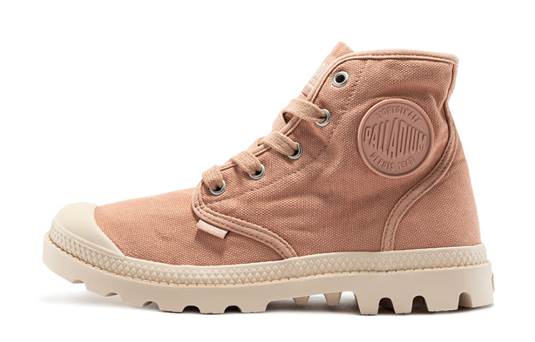 Palladium Pampa Hi Twill Trendy Wear resistant, Non slip And Breathable High top Canvas Shoes Women's Rose Pink