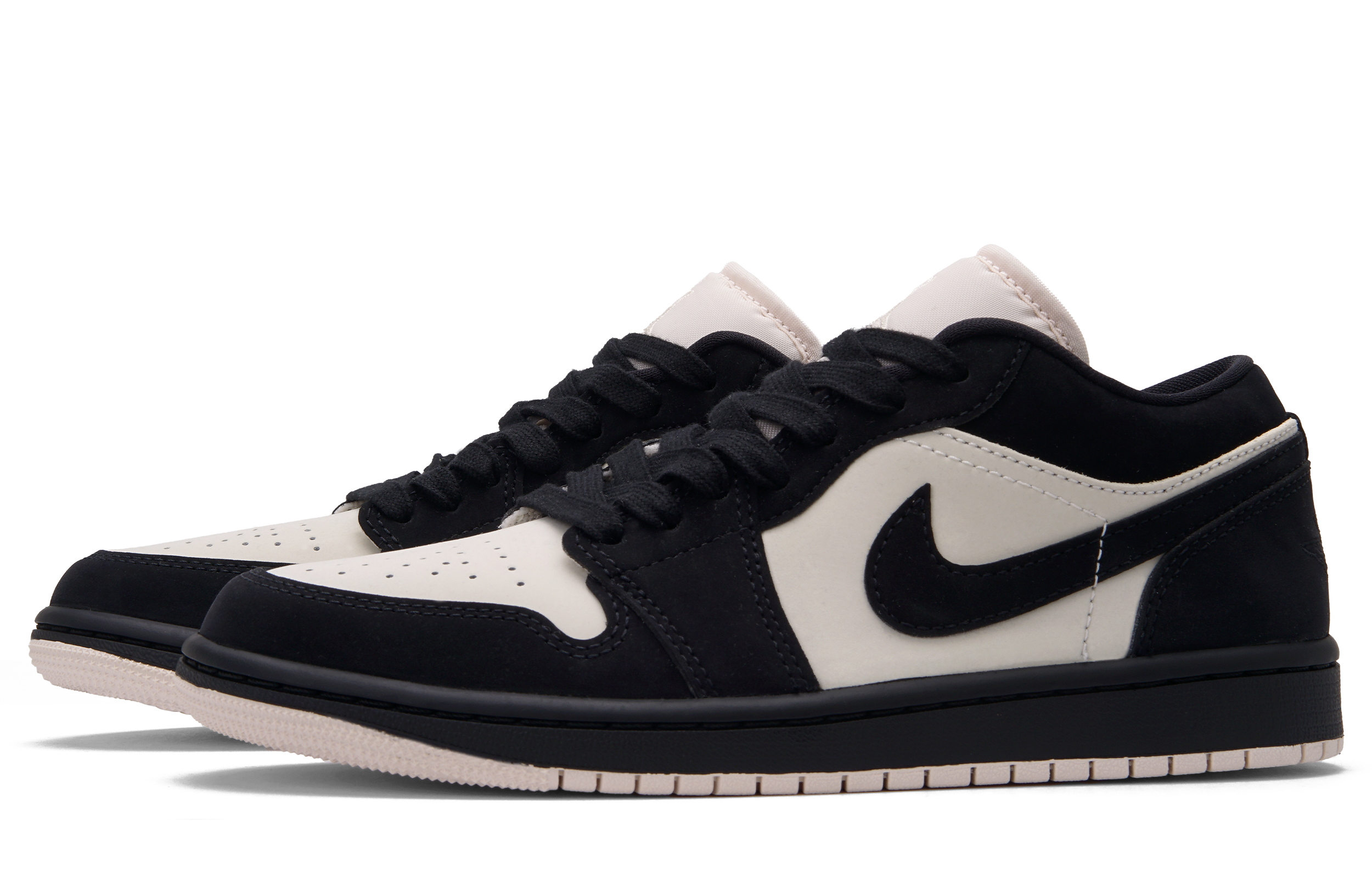 Jordan Air Jordan 1 Low top Vintage Basketball Shoes Unisex Black Pink