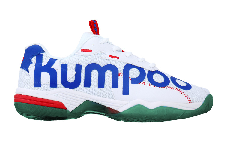 KUMPOO Flip Collection, Light Wheel D72 Textile, Synthetic Leather Low top Badminton Shoes Unisex White