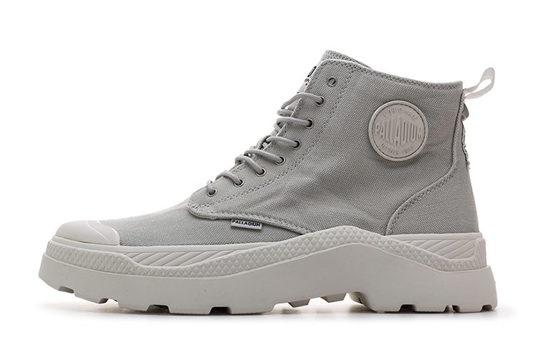 Palladium Pampa Wear resistant And Waterproof High top Canvas Shoes Unisex Gray