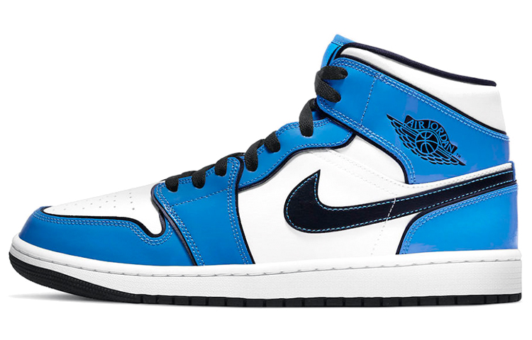 Мужские кроссовки Jordan Air Jordan 1 Mid SE (сине-бело-черные)