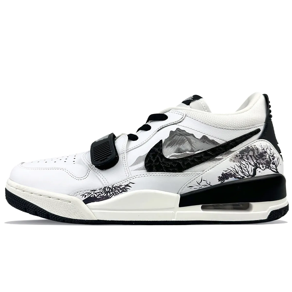 Jordan Legacy 312 Mesh, Leather Abrasion Resistant Low top Vintage Basketball Shoes Men's Black White