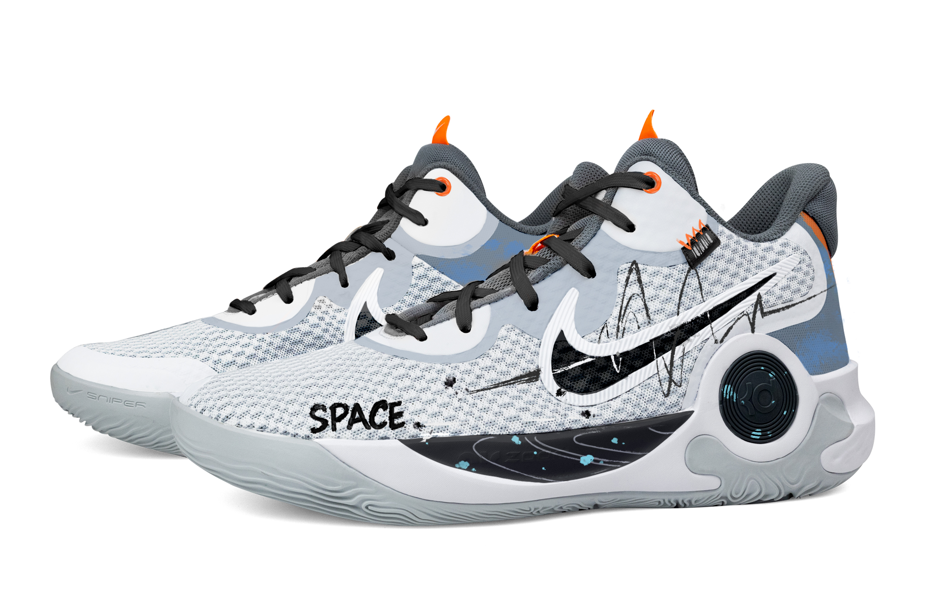 Nike KD Trey 5 IX Cushioning, Wear Resistant Mid top Basketball Shoes Unisex Gray White